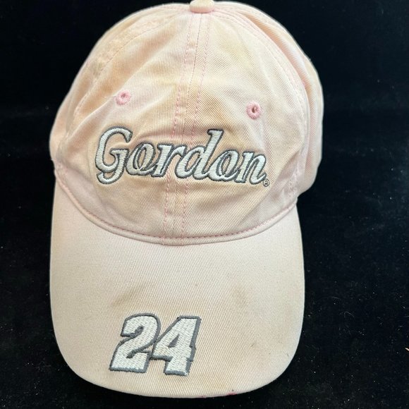 Jeff Gordon 24 NASCAR Womens Nice Distressed Chase Tag Pink Adjustable - Picture 1 of 8